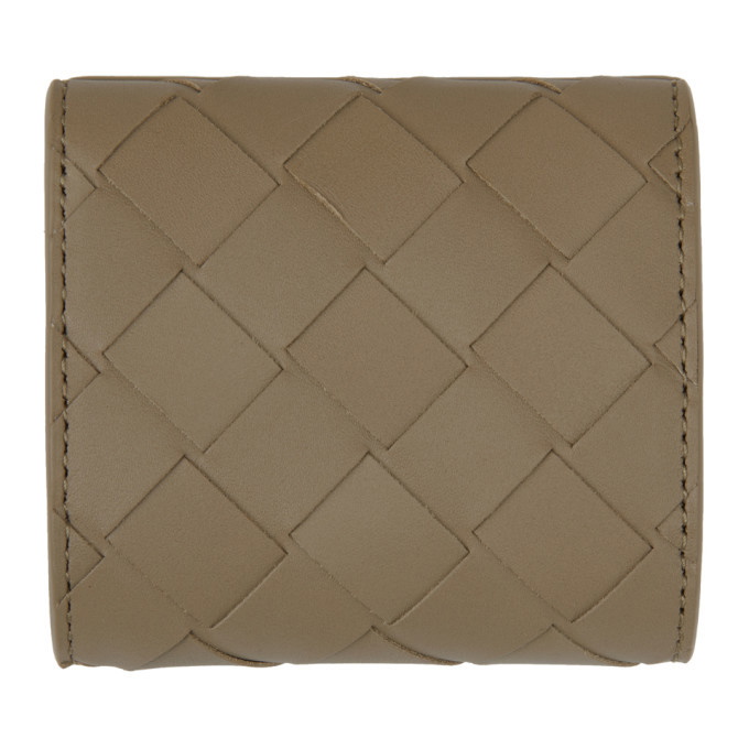 Photo: Bottega Veneta Taupe Intrecciato Coin Purse