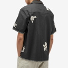 Wax London Men's Didcot Doodle Applique Vacation Shirt in Black/Beige