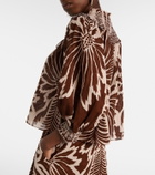 Poupette St Barth Ysee printed smocked cotton blouse