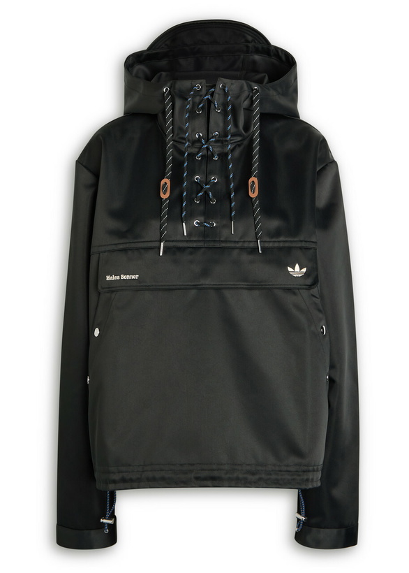Photo: Adidas X Wales Bonner X Wales Bonner Hooded Satin Jacket Black