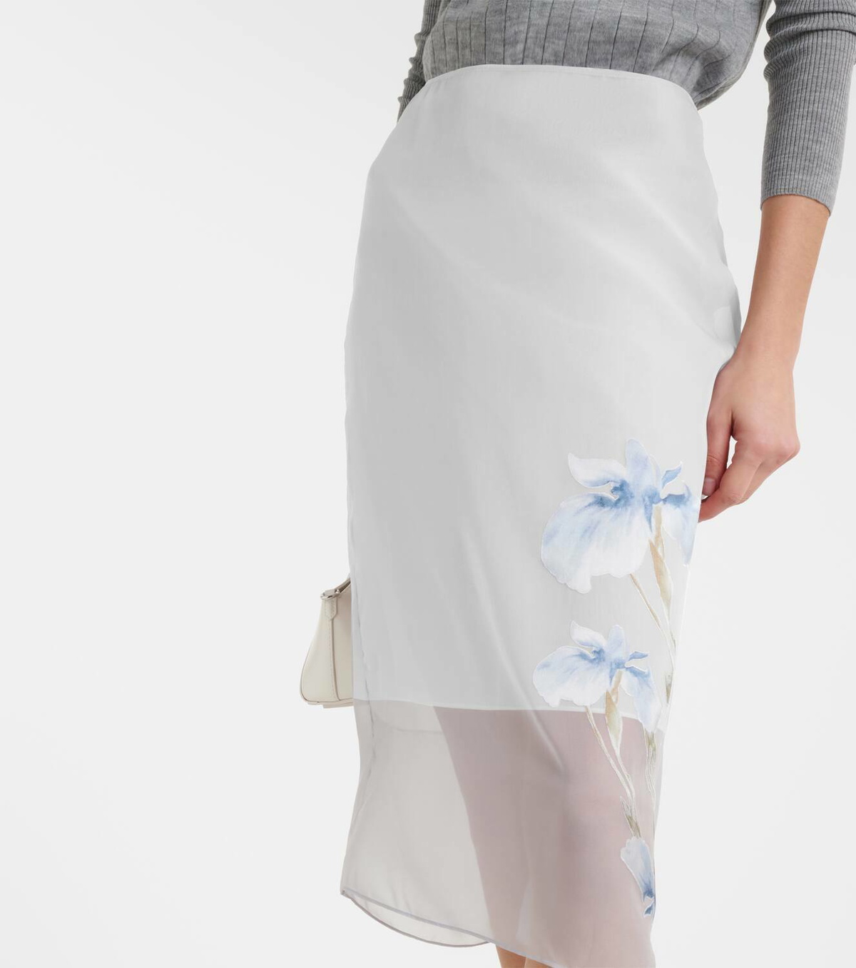 Givenchy Floral dévoré satin midi skirt Givenchy