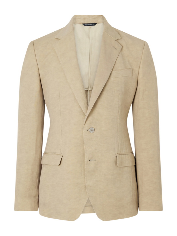 Photo: Dolce&Gabbana - Maiolica Linen Blazer - Neutrals