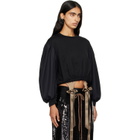 Simone Rocha Black Puff Sleeve Balloon Long Sleeve T-shirt