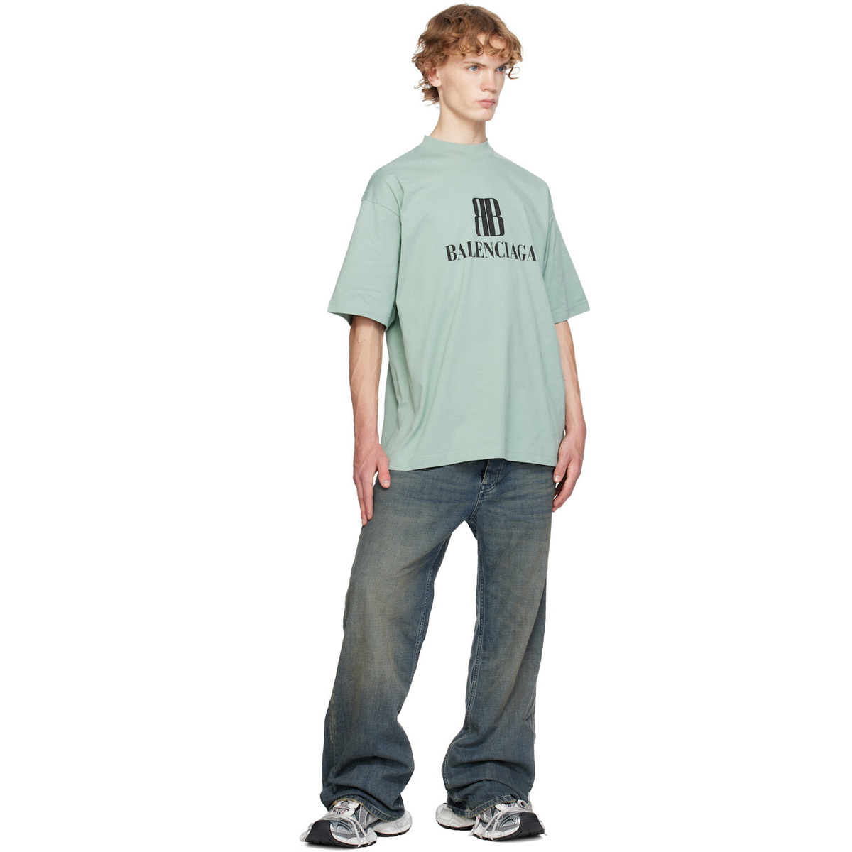 Balenciaga Green Medium Fit T-shirt
