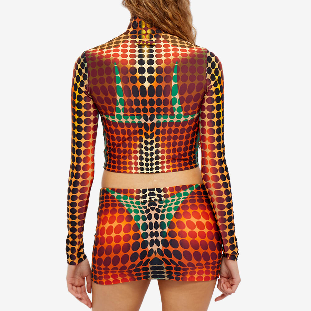 JEAN PAUL GAULTIER ドット柄メッシュトップス レッド JEAN PAUL GAULTIER ドット柄メッシュトップス レッド