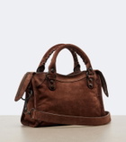 Balenciaga Le City Mini suede top-handle bag