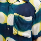 Universal Works Men's Tie Dye Camp Shirt in Navy/Yellow