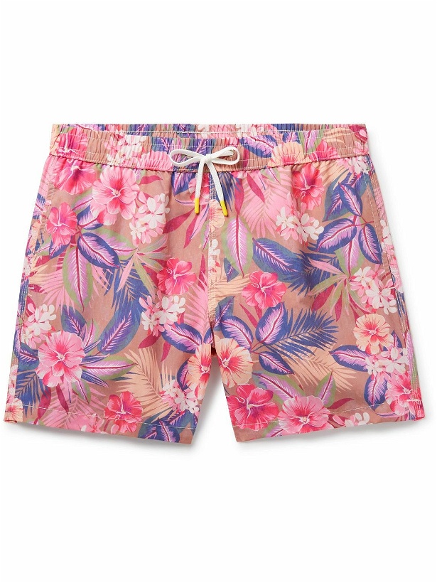 Photo: Hartford - Straight-Leg Mid-Length Floral-Print Swim Shorts - Pink
