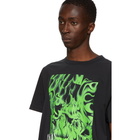 Heron Preston Black and Green Box Skull T-Shirt