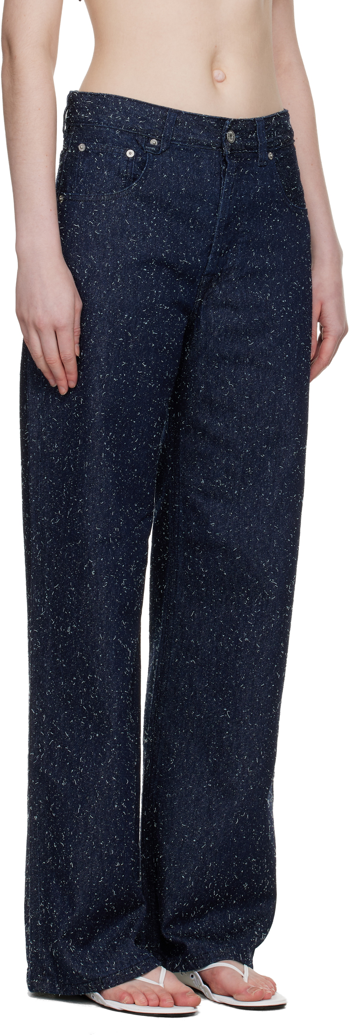 JACQUEMUS Navy 'The wide de-Nîmes' Jeans