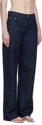 JACQUEMUS Navy 'The wide de-Nîmes' Jeans