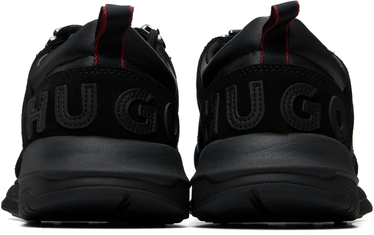 Hugo Black Logo Suede Sneakers