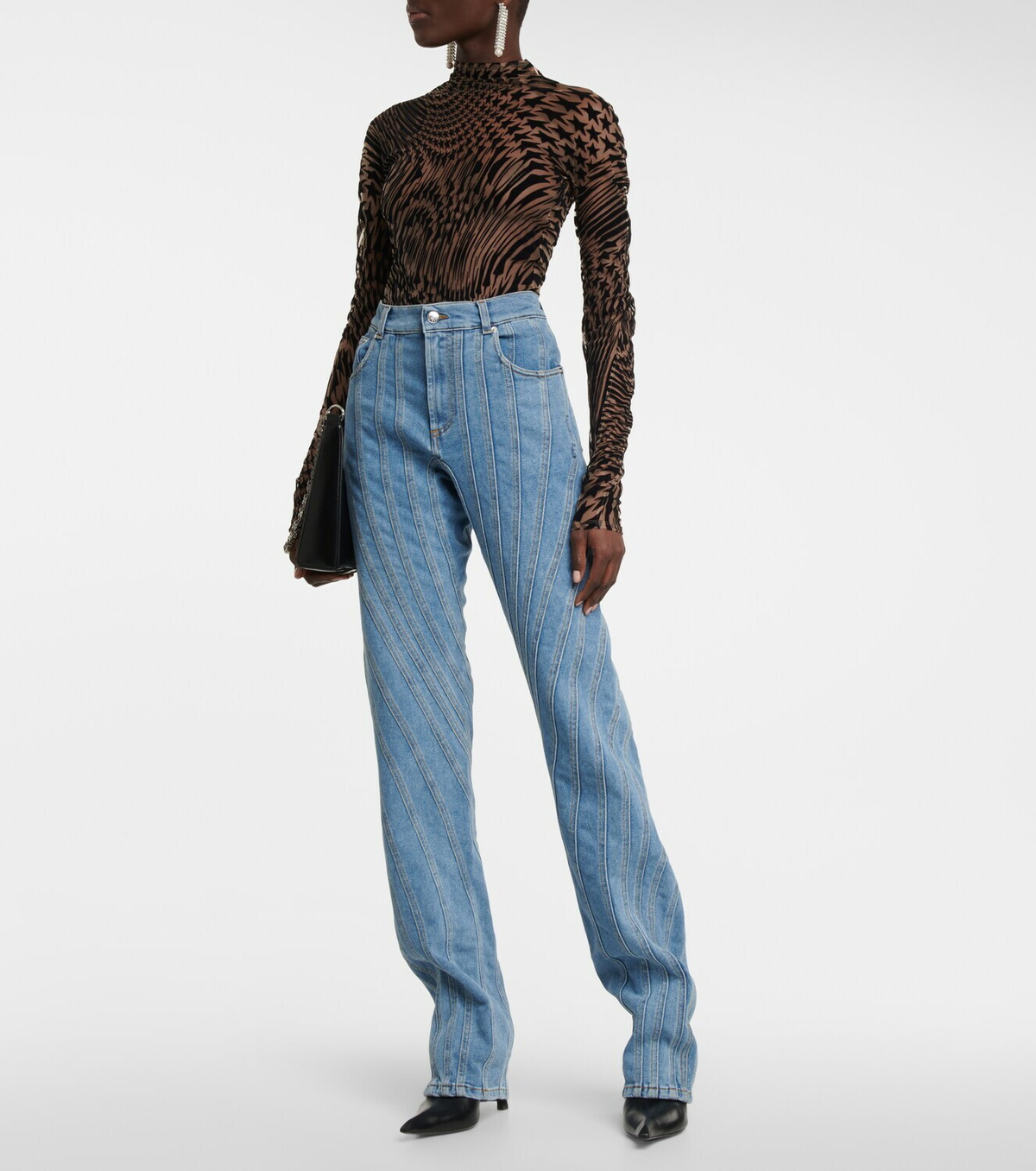 Mugler - High-rise spiral jeans Mugler