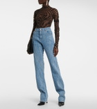 Mugler - High-rise spiral jeans