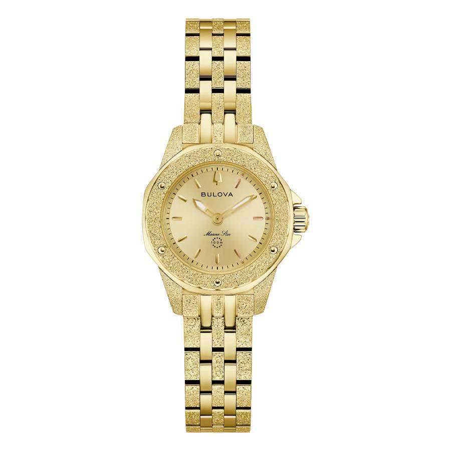 Bulova Marine Star Marc Anthony Quartz Champagne Dial Ladies Watch 97L192