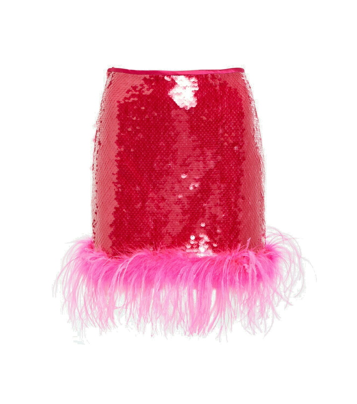 Photo: Giuseppe di Morabito Sequined feather-trimmed miniskirt