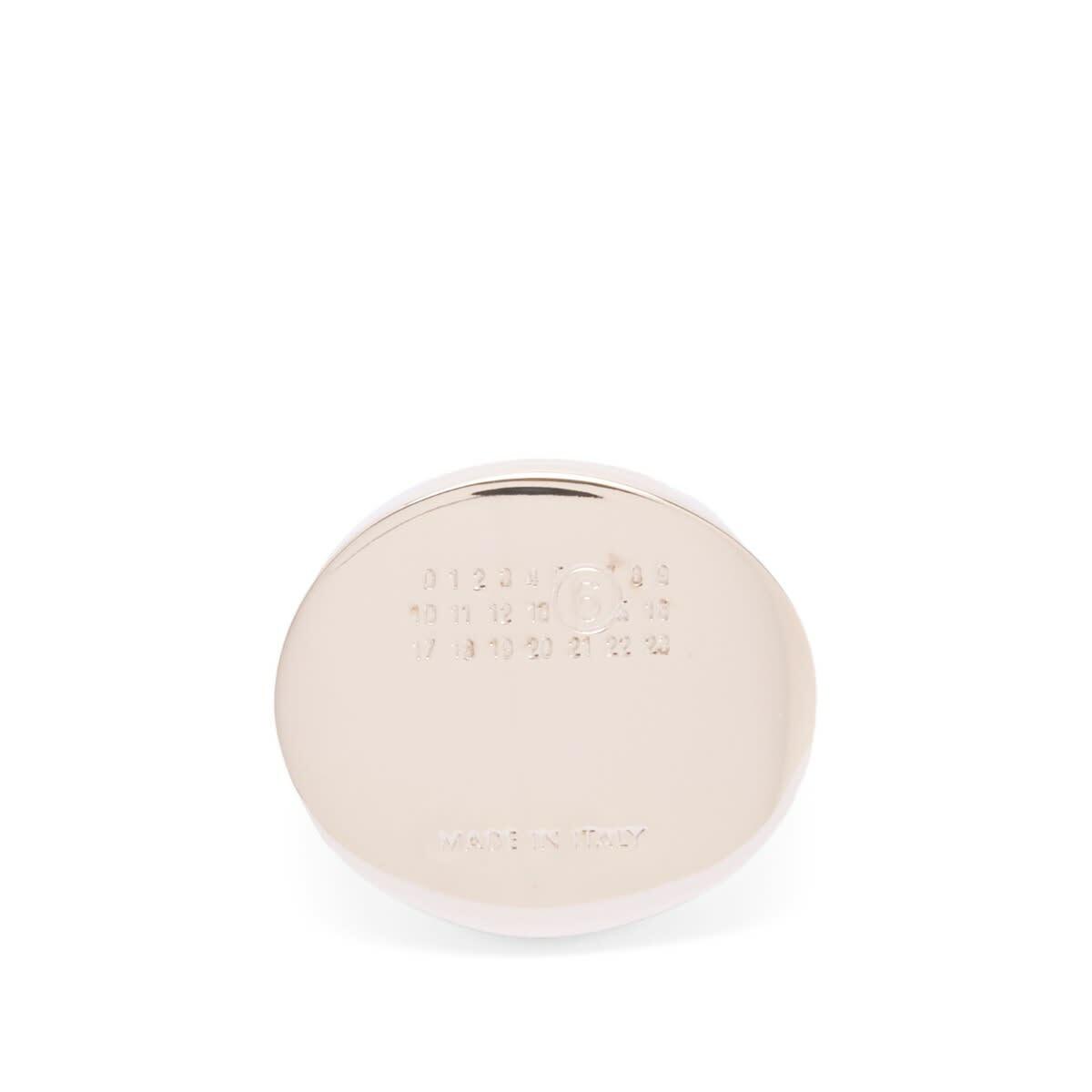 MM6 Maison Margiela Women's Round Logo Ring in Silver