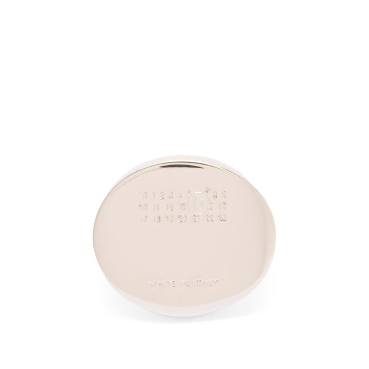 Photo: MM6 Maison Margiela Women's Round Logo Ring in Silver