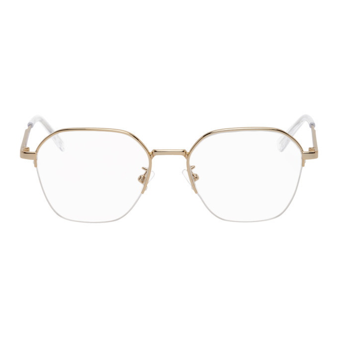 Photo: Bottega Veneta Gold Square Glasses