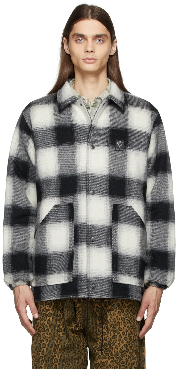 South2 West8 Black & White Flannel Check Jacket South2 West8