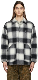 South2 West8 Black & White Flannel Check Jacket