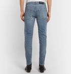 Balmain - Skinny-Fit Panelled Distressed Denim Jeans - Men - Light blue