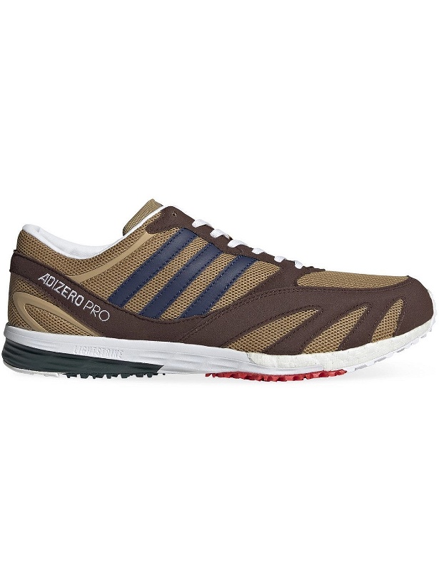 Photo: adidas Consortium - Noah Lab Race Leather-Trimmed Mesh and Faux Suede Sneakers - Brown