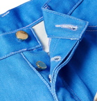 Casablanca - Slim-Fit Cropped Printed Denim Jeans - Blue