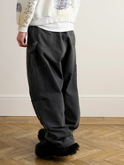 Balenciaga - Double Knee Panelled Distressed Drawstring Jeans - Black