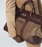 Brunello Cucinelli Leather-trimmed canvas duffel bag