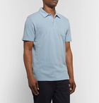 Sunspel - Riviera Cotton-Mesh Polo Shirt - Blue