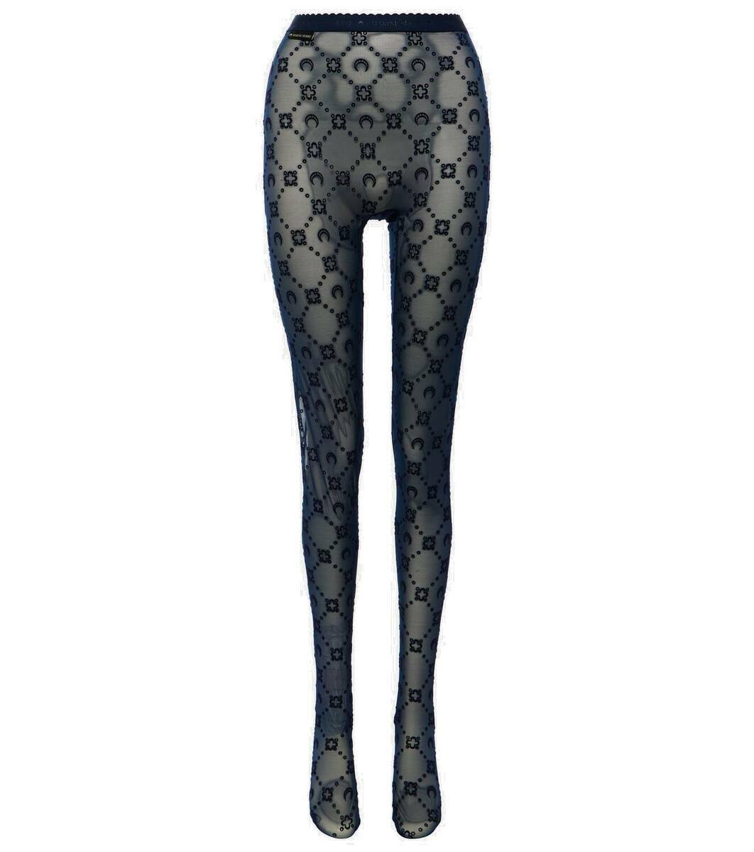 Marine Serre Black Moon Fishnet Tights Marine Serre