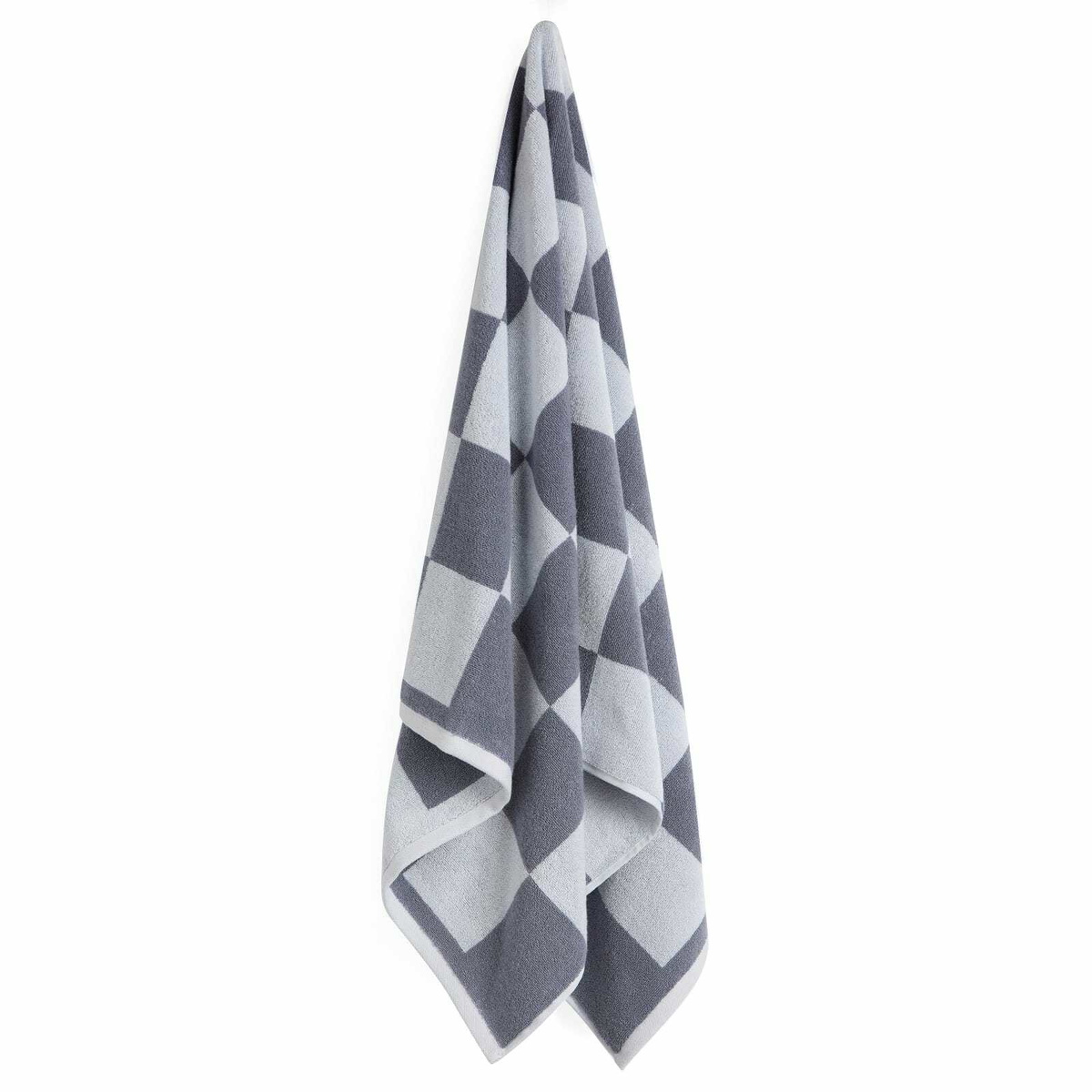 HAY Check Bath Towel in Steel Blue 