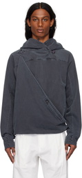 HYEIN SEO Gray Dyed Scarf Bag Hoodie