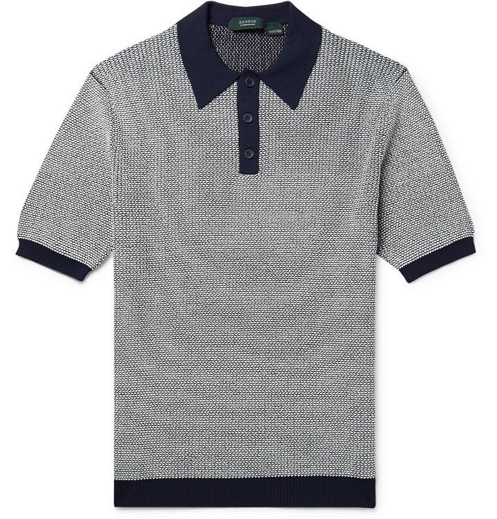 Photo: Incotex - Slim-Fit Stretch-Knit Polo Shirt - Navy