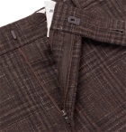 Martine Rose - Prince of Wales Checked Virgin Wool and Linen-Blend Suit Trousers - Brown