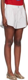 MM6 Maison Margiela Off-White Poplin Cotton Shorts
