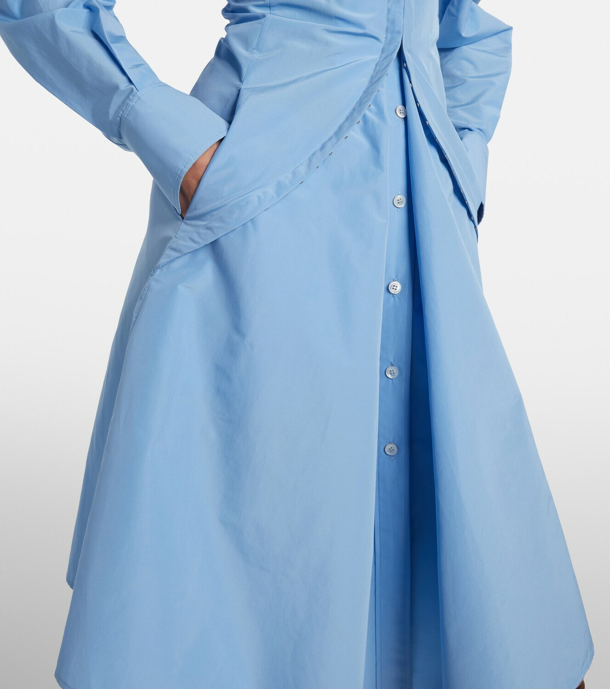 McQueen Cotton-blend taffeta shirt dress