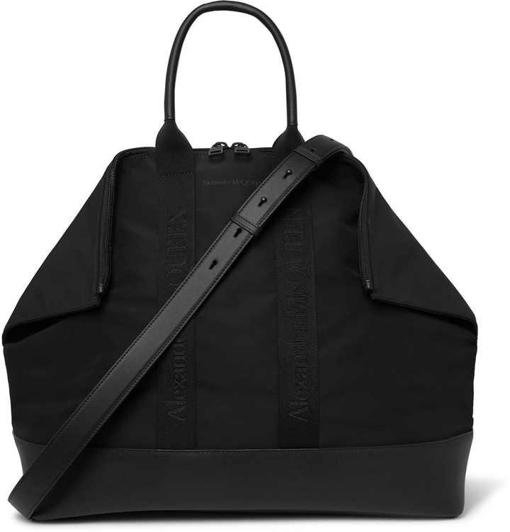 Photo: Alexander McQueen - De Manta Leather-Trimmed Shell Tote - Black