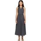 St. Agni Gray Halter Circle Hem Midi Dress