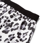 TOM FORD - Velvet-Trimmed Leopard-Print Stretch-Silk Satin Boxer Shorts - White