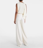 Costarellos Pleated wool-blend wide-leg pants