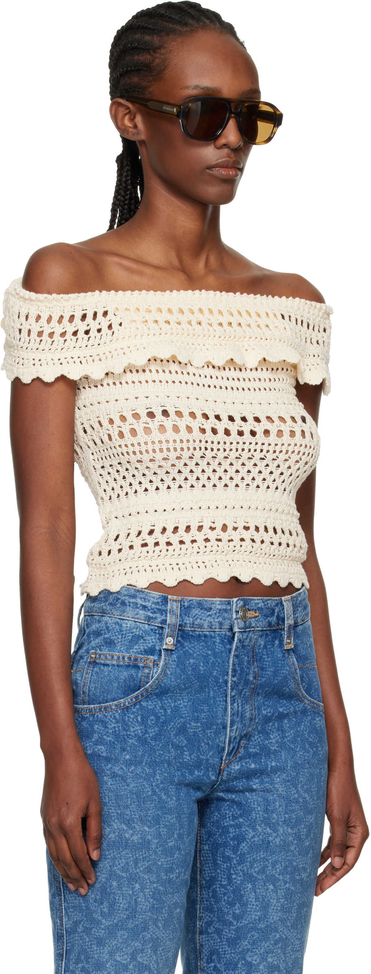 Isabel Marant Etoile Off-White Zaelle Summer Crochet Knit Top