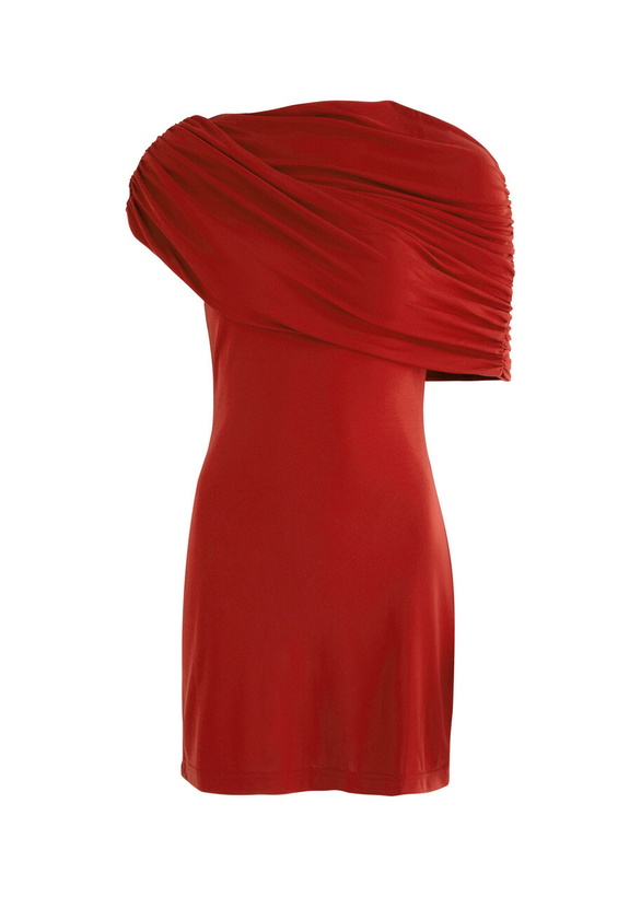 Photo: Esse Studios Bonachi Cape-effect Jersey Mini Dress Dark Red