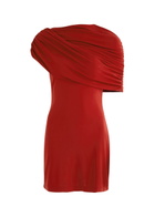 Esse Studios Bonachi Cape-effect Jersey Mini Dress Dark Red