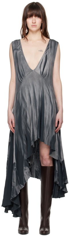 Photo: Edward Cuming Gray Plunging V-Neck Midi Dress