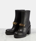 Gucci Logo leather ankle boots