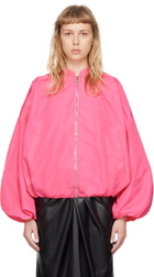 MSGM Pink Balloon Sleeve Bomber Jacket