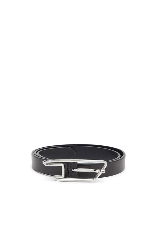 Photo: Diesel 2cm belt in pull-up leather with D buckle - Belts Womens in Black