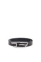 Diesel 2cm belt in pull-up leather with D buckle - Belts Womens in Black